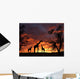 Giraffes on Sunset Wall Mural