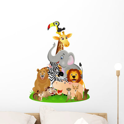 Animal Wall Decal shown on a wall