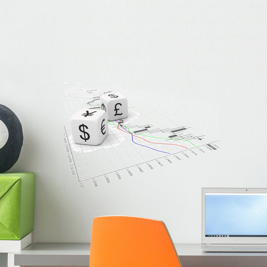 Big Currency Dice and Wall Mural