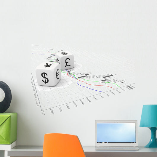 Big Currency Dice and Wall Mural