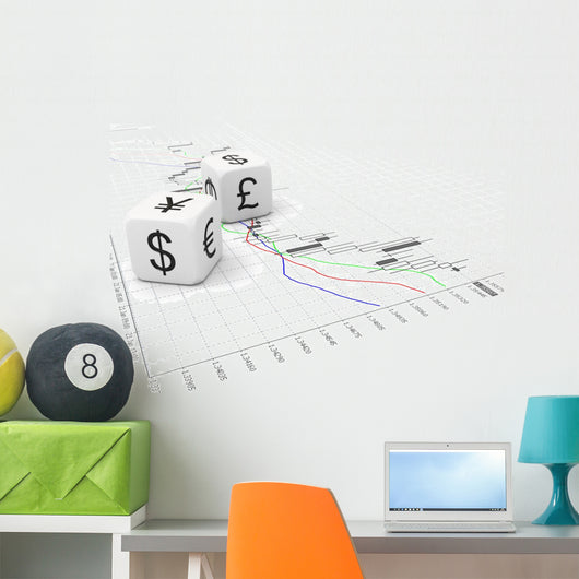 Big Currency Dice and Wall Mural