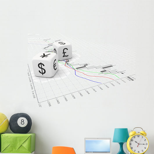 Big Currency Dice and Wall Mural