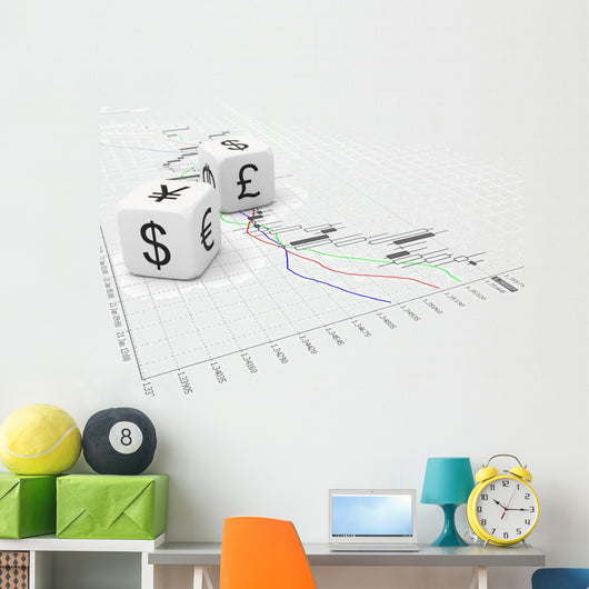 Big Currency Dice and Wall Mural