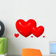 Shiney Red Hearts Wall Decal