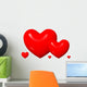 Shiney Red Hearts Wall Decal