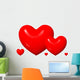 Shiney Red Hearts Wall Decal