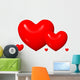 Shiney Red Hearts Wall Decal