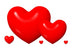 Shiney Red Hearts Wall Decal