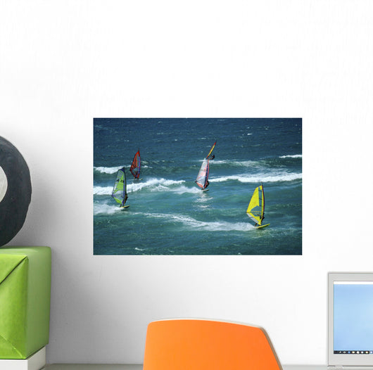 windsurfers on mauii Wall Mural