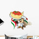 Italian chef with pizza giant Wall Decal