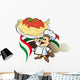 Italian chef with pizza giant Wall Decal