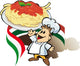 Italian chef with pizza giant Wall Decal