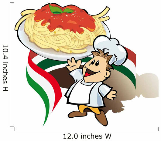 Italian chef with pizza giant Wall Decal