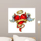 Tattoo Styled Heart with Wall Mural