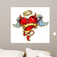 Tattoo Styled Heart with Wall Mural