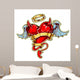 Tattoo Styled Heart with Wall Mural