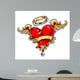 Tattoo Styled Heart with Wall Mural