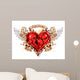 Heart with Ribbons Wings Wall Mural