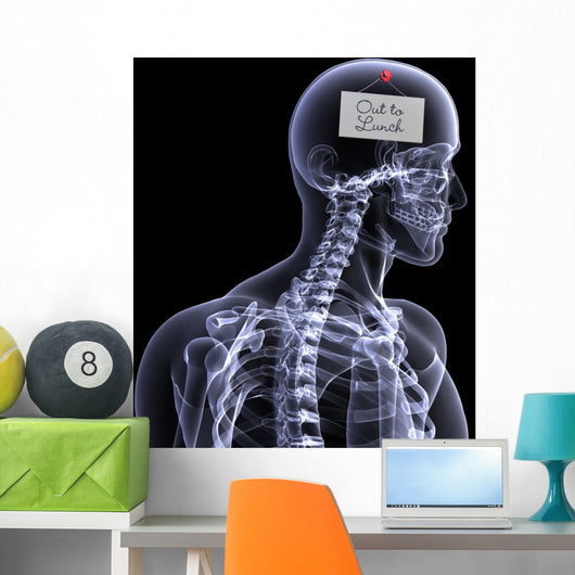 skeleton x-ray - out to lunch Wall Mural