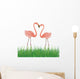 Two Flamingo in Love. Vector Illustration Wall Decal