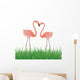 Two Flamingo in Love. Vector Illustration Wall Decal