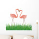 Two Flamingo in Love. Vector Illustration Wall Decal