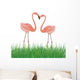 Two Flamingo in Love. Vector Illustration Wall Decal