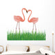 Two Flamingo in Love. Vector Illustration Wall Decal