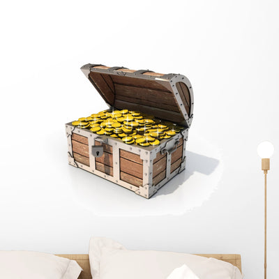 Treasure Chest Wall Decal shown on a wall