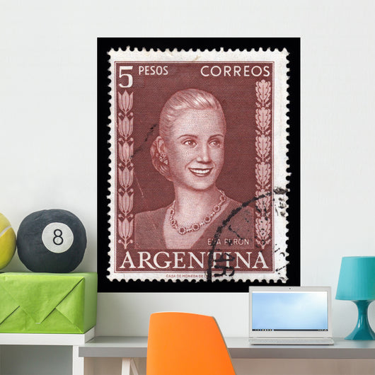 Argentina Vintage Postage Stamp Eva Peron Evita Wall Mural