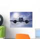 Head-On View Of Twin Engine Propeller Airplane Wall Mural