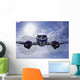Head-On View Of Twin Engine Propeller Airplane Wall Mural