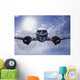 Head-On View Of Twin Engine Propeller Airplane Wall Mural
