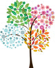Colorful Tree of Four Seasons Wall Decal
