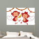 Monkey Couple Wall Mural