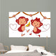 Monkey Couple Wall Mural
