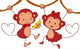Monkey Couple Wall Mural