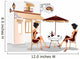 Chatting girls in the cafe Wall Mural
