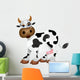 Mucca Cartoon-Cartoon Cow-Vector Wall Decal