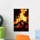 Flames Dancing in Fireplace Wall Mural