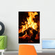 Flames Dancing in Fireplace Wall Mural