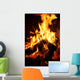 Flames Dancing in Fireplace Wall Mural