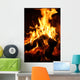 Flames Dancing in Fireplace Wall Mural