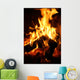 Flames Dancing in Fireplace Wall Mural