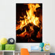 Flames Dancing in Fireplace Wall Mural