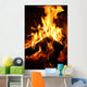 Flames Dancing in Fireplace Wall Mural