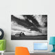Small Country Church In Grass Field In Black And White Wall Mural