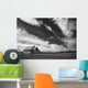 Small Country Church In Grass Field In Black And White Wall Mural