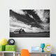 Small Country Church In Grass Field In Black And White Wall Mural