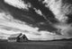 Small Country Church In Grass Field In Black And White Wall Mural